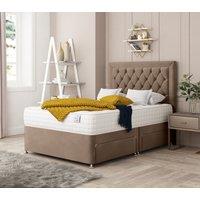 Bed Choices Montana Divan Bed With 4 drawers, Mattress & Headboard - Plush Velvet in Brown | Size: Double