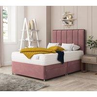 Bed Choices Herringbone Divan Bed With 4 drawers, Mattress & Headboard - Plush Velvet in Pink | Size: Super King