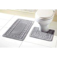 New Edge Blinds Miami Bath Mat Set in Black in Light Grey