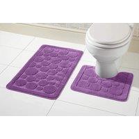 New Edge Blinds Cali Bath Mat Set in Chocolate in Purple