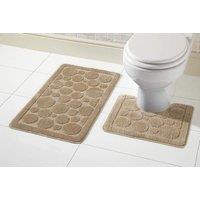 New Edge Blinds Cali Bath Mat Set in Chocolate in Brown