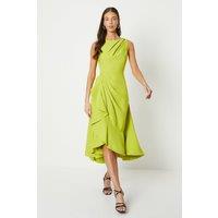 Coast Women's Crepe Ruffle Dress With Low Back in Lime | Size: 12