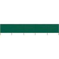 Berkfield Home 5-panel Wind Screen Fabric 600x160 cm Green