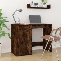 Berkfield Home Desk Smoked Oak 100x49x75 cm Engineered Wood in Brown | Size: 100 x 49 x 75 cm