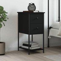 Berkfield Home Bedside Cabinet Black 32x42x70 cm Engineered Wood | Size: 32 x 42 x 70 cm