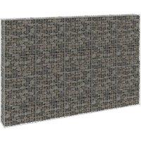Berkfield Home Gabion Wall with Covers Galvanised Steel 300x30x200 cm in Silver | Size: 300 x 30 x 200 cm