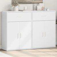 Berkfield Home Sideboards 2 pcs White 60x30x84 cm Engineered Wood | Size: 60 x 30 x 84 cm