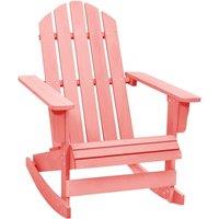 Berkfield Home Garden Adirondack Rocking Chair Solid Fir Wood Pink