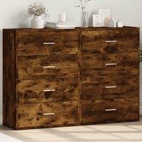 Berkfield Home Sideboards 2 pcs Smoked Oak 60x31x84 cm Engineered Wood in Brown | Size: 60 x 31 x 84 cm