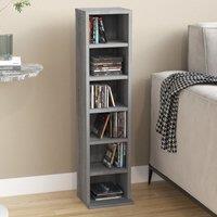 Berkfield Home CD Cabinet Grey Sonoma 21x20x88 cm Engineered Wood | Size: 21 x 20 x 88 cm