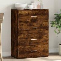 Berkfield Home Sideboard Smoked Oak 60x31x84 cm Engineered Wood in Brown | Size: 60 x 31 x 84 cm