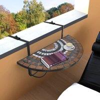 Berkfield Home Hanging Balcony Table Terracotta & White Mosaic in Brown