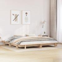 Bed Frame without Mattress 200x200 cm Solid Wood Pine