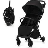 Gymax Baby Stroller Adjustable Toddler Pushchair Folding Pram With Canopy in Black