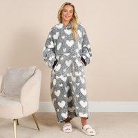 OHS Women's Heart Hoodie Blanket Extra Long Giant Oversized Wearable Soft Plush Warm Throw in Black
