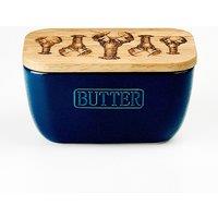 Selbrae House Blue Butter Dish - Lobster Repeat in Dark Blue | Size: 140 cm x 90 cm