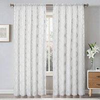 Intimates Tufted Voile Panel Slot Top in White | Size: 150 cm width x 229 cm drop