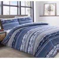 Velosso Elevations Twin Pack Set Duvet Cover & Pillowcase Set - Printed Cotton Rich in Navy | Size: Single