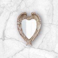 Marco Paul Feather Heart Small Wall Mirror Hanging Mirror Abstract Mirror in Silver