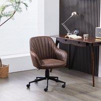 Upholstered Swivel Office Chair, Corduroy Fabric Height Adjustable