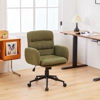 Upholstered Swivel Office Chair, Corduroy Fabric Height Adjustable