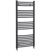 Balterley Heated Vertical Towel Rail Curved 1689 BTU Anthracite 1150x 500mm in Grey