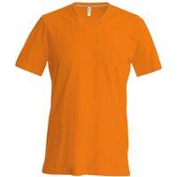 Kariban Men's Short Sleeve V Neck Slim Fit T-Shirt in Orange | Size: 3XL