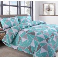 Velosso Saxton Ocean Twin Pack Set Duvet Cover & Pillowcase Set - Printed Cotton Rich in Baby Blue | Size: King