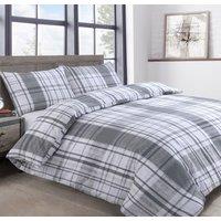 Velosso Cheswick Twin Pack Duvet Cover & Pillowcase Set - Printed Cotton Rich in Grey | Size: King