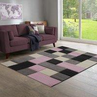 Home Republic Dexter Geometric Carved Rug in Pink | Size: 80 cm x 150 cm