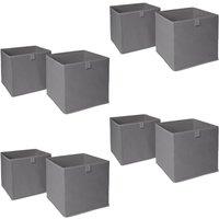 OHS Pack of 8 Plain Folding Storage Boxes in Charcoal