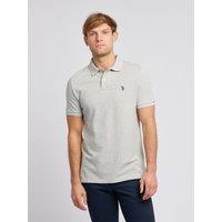 U.S. POLO ASSN. Men's Pique Polo Shirt in Mid Grey | Size: Large