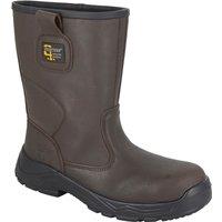 Grafters Men's Waterproof Safety Rigger Boots in Brown | Size: 6