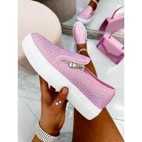 Love Lemonade Women's Crystal Zip Pumps Limited Edition Trainers in Pink | Size: 5