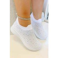 Crystal Rainbow Drop Stretch Sock Trainers