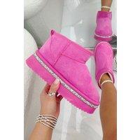 Sparkly Trim Platform Ultra Mini Snugg Boots