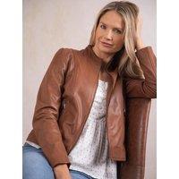 Lakeland Leather Women's 'Anthorn' Leather Jacket in Tan | Size: 12