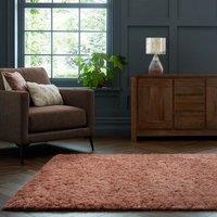 Home Republic Montana Fluffy Textured Rug in Orange | Size: 160 cm x 230 cm