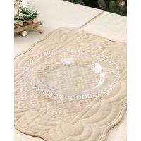 Dibor Set of 10 Bella Perle Dinnerware Dessert Side Plates Dinner Plates Dia 20cm in Clear | Size: 10 Pack