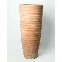 Primrose Terracotta Red Tapered Tall Outdoor Cylinder Planter Drainage 100cm