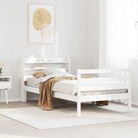 Bed Frame with Headboard without Mattress White 75x190 cm Small Single