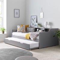 Bedmaster Tyler Guest Bed & Trundle With Orthopaedic Mattresses in Grey | Size: Single