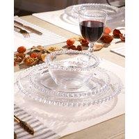 Dibor 30 Piece Bella Perle Dinner Plate, Side Plate & Bowl Glassware Dinner Set in Clear | Size: 30 Pack