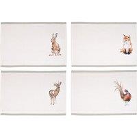 Wrendale Designs Set of 4 'Woodland Animal' Cotton Placemats