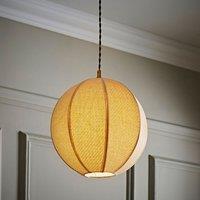 ValueLights Belle Woven Fabric Ball Easy Fit Ceiling Pendant Lamp Shade in Natural