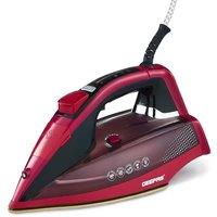 Geepas Digital Steam Iron 2400W Ceramic Soleplate Variable Temperature Self Clean 350M in Dark Pink