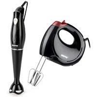 Geepas Hand Mixer & Hand Blender Set in Black