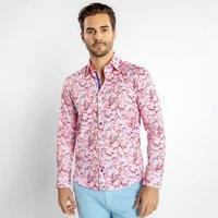 CLAUDIO LUGLI Men's Flamboyance Of Flamingos Print Shirt in Pink | Size: 2XL