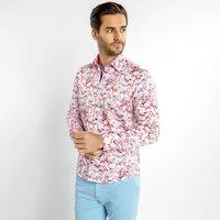 CLAUDIO LUGLI Men's Flamboyance Of Flamingos Print Shirt in White | Size: 2XL