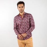 CLAUDIO LUGLI Men's Cappadocia Floating Hot Air Balloons Print Shirt in Purple | Size: Large